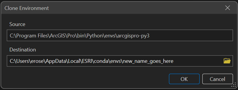 Name and Location of Environment