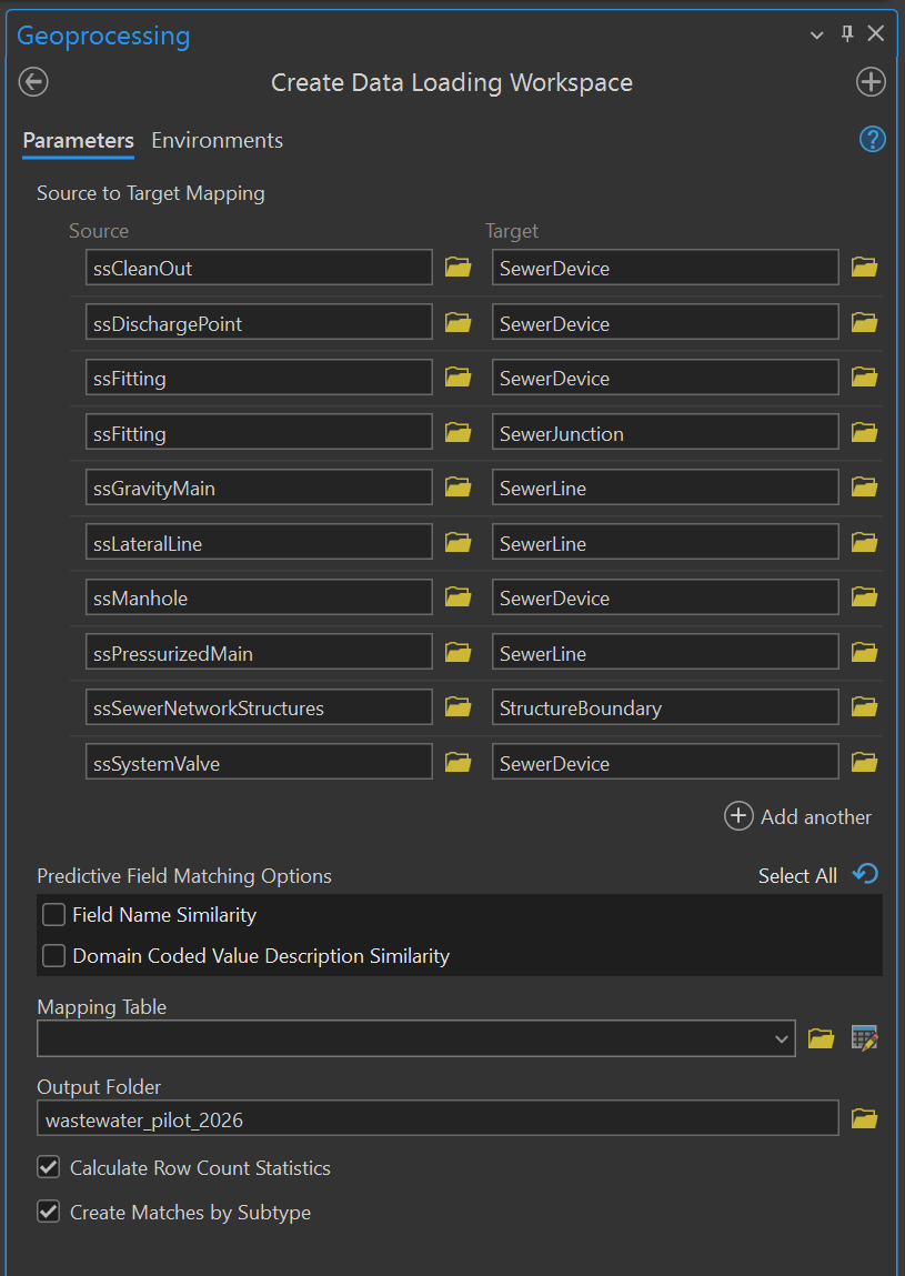 Create Data Loading Workspace